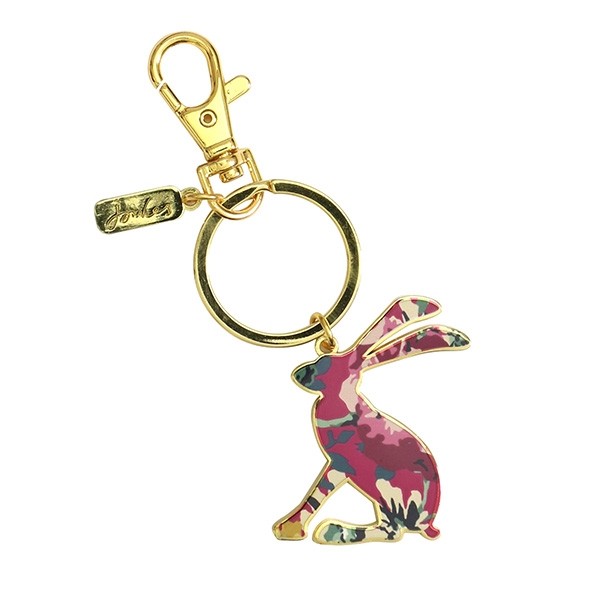 Hare Shaped Enamel Keyring By Joules